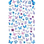 10pcs 3D Adhesive Butterfly Retro Rose Color Nail Art Sticker(F-678)