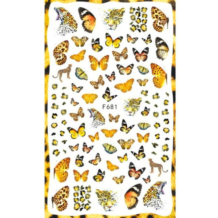 10pcs 3D Adhesive Butterfly Retro Rose Color Nail Art Sticker(F-681)