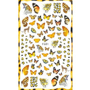 10pcs 3D Adhesive Butterfly Retro Rose Color Nail Art Sticker(F-681)