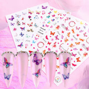 10pcs 3D Adhesive Butterfly Retro Rose Color Nail Art Sticker(F-668)