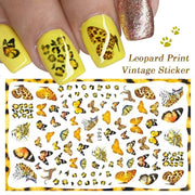10pcs 3D Adhesive Butterfly Retro Rose Color Nail Art Sticker(F-666)