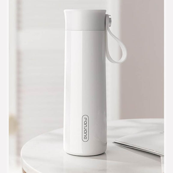 FANJANE Reminder Drinking Smart Thermos Cup(White)