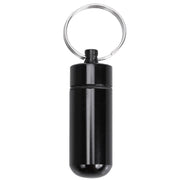 10pcs Portable Sealed Water-resistant Aluminum Alloy First Aid Pill Bottle with Keychain(Black)