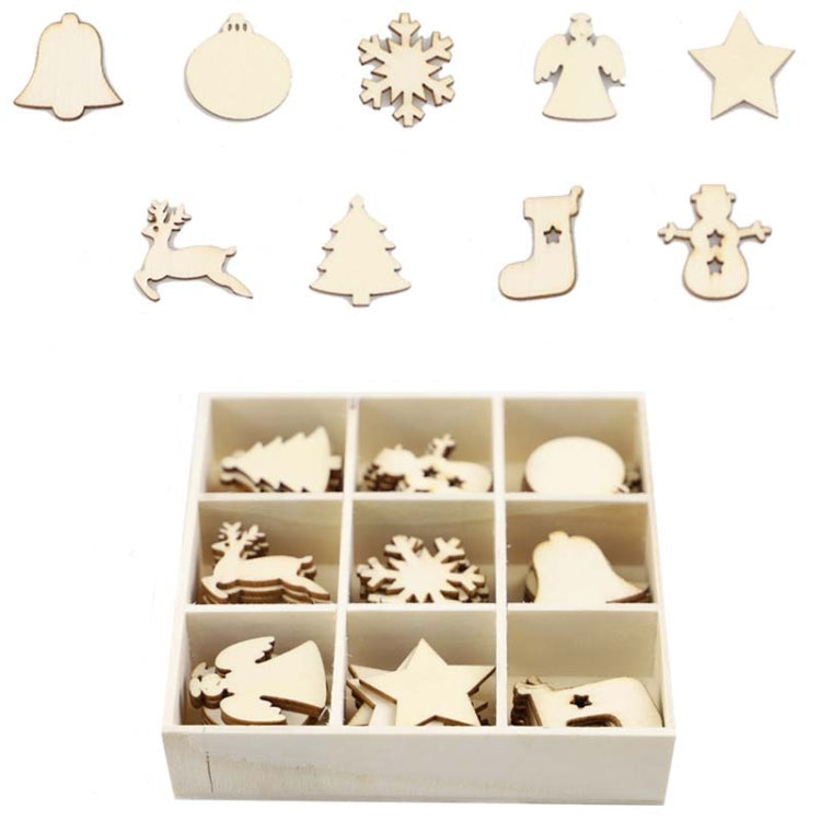Christmas Creative DIY Decoration Gift Set  Handmade Wood Chip Pendant, Style:JM02031