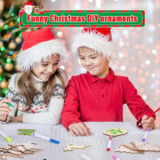 Christmas Creative DIY Decoration Gift Set  Handmade Wood Chip Pendant, Style:JM02039