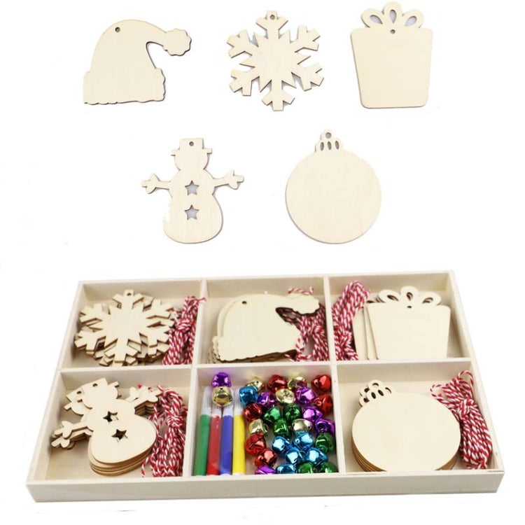 Christmas Creative DIY Decoration Gift Set  Handmade Wood Chip Pendant, Style:JM02040