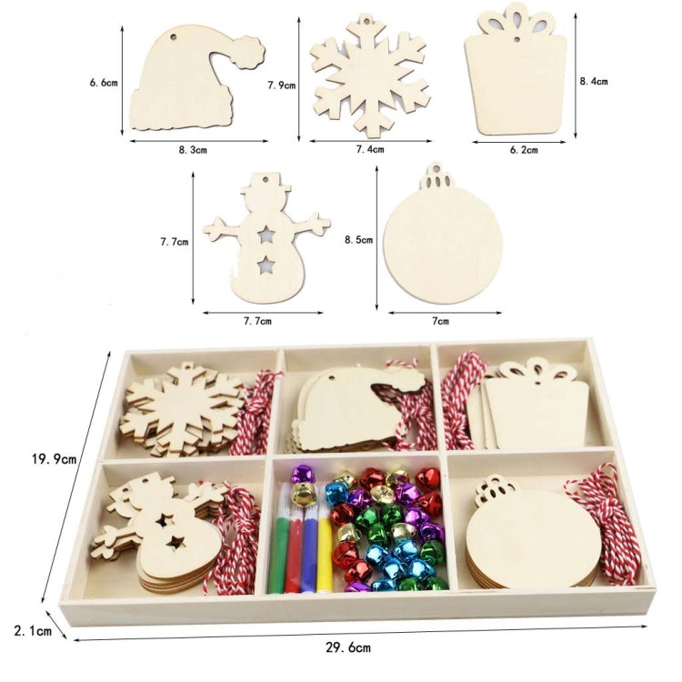 Christmas Creative DIY Decoration Gift Set  Handmade Wood Chip Pendant, Style:JM02040
