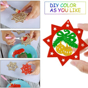Christmas Creative DIY Decoration Gift Set  Handmade Wood Chip Pendant, Style:JM02040
