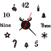 Acrylic 3D Wall Clock DIY Living Room Bedroom Wall Background Decoration(Black)