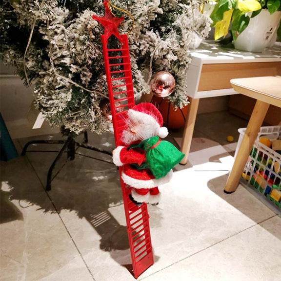 Electric Santa Claus Toy Christmas Children Gift Decoration, Specification: Red Ladder