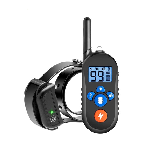800m Remote Control Electric Shock Bark Stopper Vibration Warning Pet Supplies Electronic Water-resistant Collar Dog Training Device, Style:556-1(EU Plug)