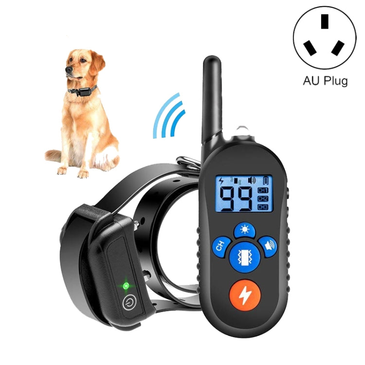 800m Remote Control Electric Shock Bark Stopper Vibration Warning Pet Supplies Electronic Water-resistant Collar Dog Training Device, Style:556-1(AU Plug)