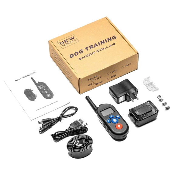 800m Remote Control Electric Shock Bark Stopper Vibration Warning Pet Supplies Electronic Water-resistant Collar Dog Training Device, Style:556-1(US Plug)