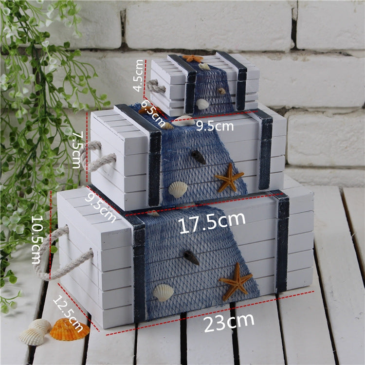 3 In 1 Wooden Storage Box Jewelry Boxes Wooden Box Decoration(White Set)