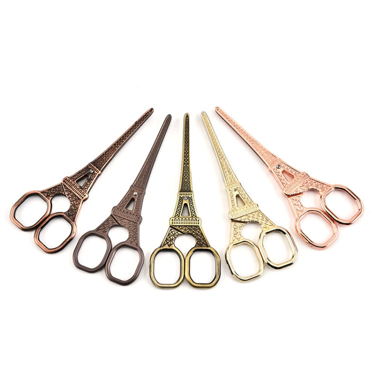 Stainless Steel Eiffel Tower Scissors Handmade Thread Tea Bag Scissors(Rose Gold)