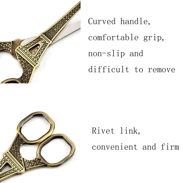 Stainless Steel Eiffel Tower Scissors Handmade Thread Tea Bag Scissors(Rose Gold)