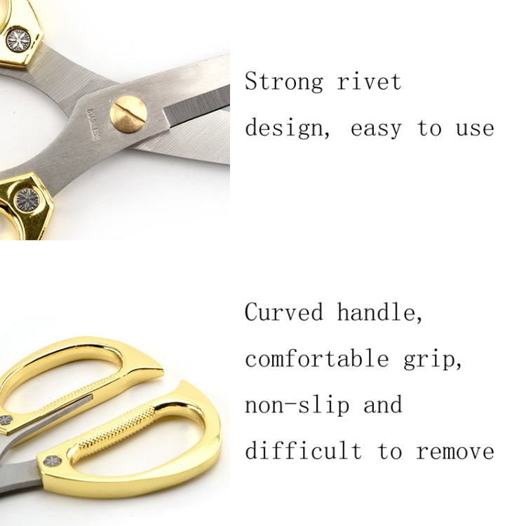 K82 Stainless Steel Alloy Scissors Multifunctional Household Powerful Diamond Scissors(Silver)