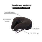 Noseless Bicycle Saddle Mountain Bike Thickened  Soft Cushion(Black)