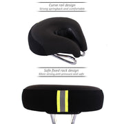 Noseless Bicycle Saddle Mountain Bike Thickened  Soft Cushion(Black)