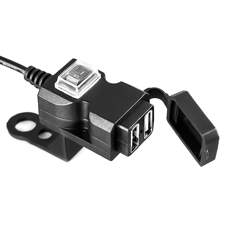 Dual USB Port 12V Water-resistant Motorbike Motorcycle Handlebar Charger 5V 1A/2.1A Adapter Power Supply Socket for Phone Mobile