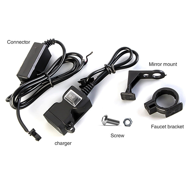 Dual USB Port 12V Water-resistant Motorbike Motorcycle Handlebar Charger 5V 1A/2.1A Adapter Power Supply Socket for Phone Mobile