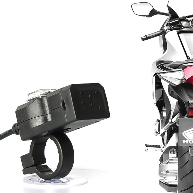 Dual USB Port 12V Water-resistant Motorbike Motorcycle Handlebar Charger 5V 1A/2.1A Adapter Power Supply Socket for Phone Mobile