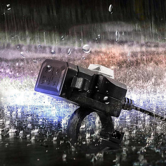 Dual USB Port 12V Water-resistant Motorbike Motorcycle Handlebar Charger 5V 1A/2.1A Adapter Power Supply Socket for Phone Mobile