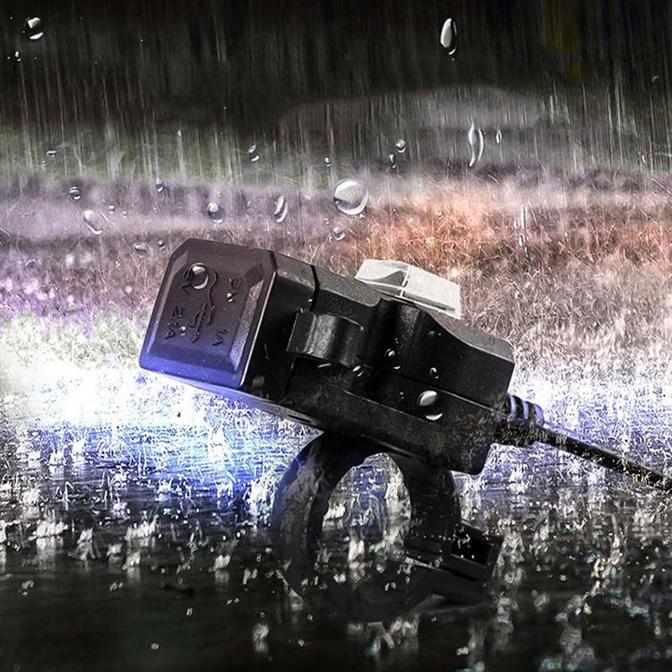 Dual USB Port 12V Water-resistant Motorbike Motorcycle Handlebar Charger 5V 1A/2.1A Adapter Power Supply Socket for Phone Mobile