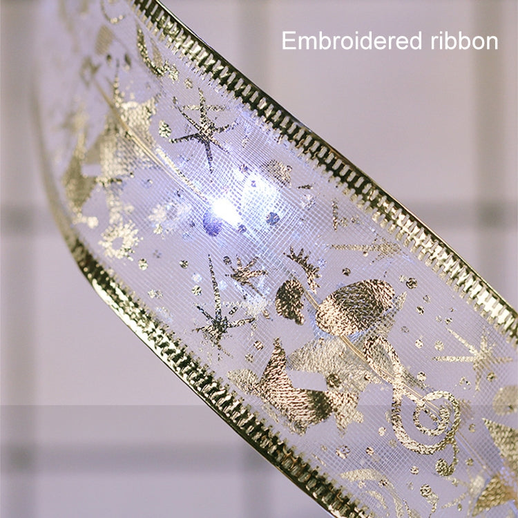 4m 40LEDs Gift Decoration Ribbon Light String LED Copper Wire Ribbon Christmas Tree Top Bowknot Light(Warm White Light)