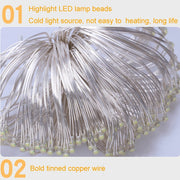 4m 40LEDs Gift Decoration Ribbon Light String LED Copper Wire Ribbon Christmas Tree Top Bowknot Light(Warm White Light)