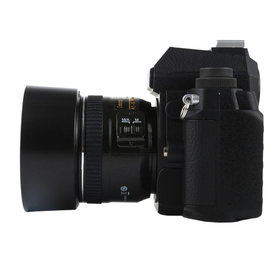 Non-Working Fake Dummy DSLR Camera Model DF Model Room Props Ornaments Display Photo Studio Camera Model Props, Color:Black(With Hood)