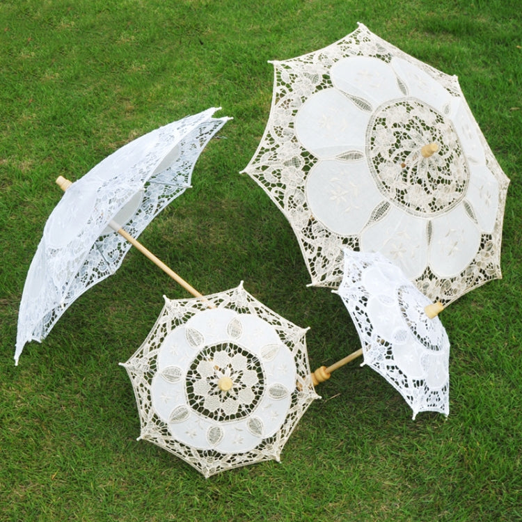 Wedding Bridal Lace Umbrella Shooting Props Wedding Supplies, Size: Length 26cm/ Diameter 29cm(White)