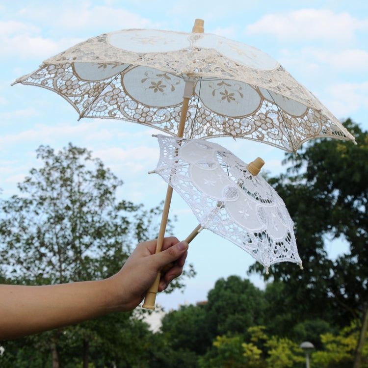 Wedding Bridal Lace Umbrella Shooting Props Wedding Supplies, Size: Length 43/Diameter 45cm(White)