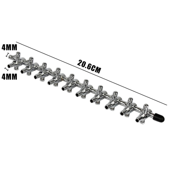 Fish Tank Oxygen Pipe Stainless Steel Distributor Oxygen Regulating Valve, Specification: Ten Heads