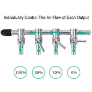 Fish Tank Oxygen Pipe Stainless Steel Distributor Oxygen Regulating Valve, Specification: Ten Heads