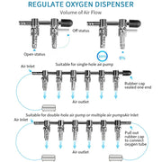 Fish Tank Oxygen Pipe Stainless Steel Distributor Oxygen Regulating Valve, Specification: Ten Heads