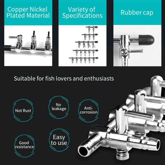 Fish Tank Oxygen Pipe Stainless Steel Distributor Oxygen Regulating Valve, Specification: Ten Heads