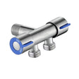 Stainless Steel One-In-Two-Out Multi-Function Three-Way Valve Faucet, Specification: Double 4-point Thread - Faucets & Accessories by PMC TechLife | Online Shopping South Africa | PMC TechLife