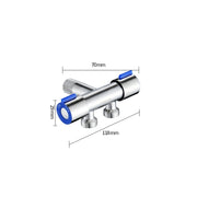 Stainless Steel One-In-Two-Out Multi-Function Three-Way Valve Faucet, Specification: Double 4-point Thread