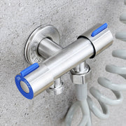 Stainless Steel One-In-Two-Out Multi-Function Three-Way Valve Faucet, Specification: Double 4-point Thread