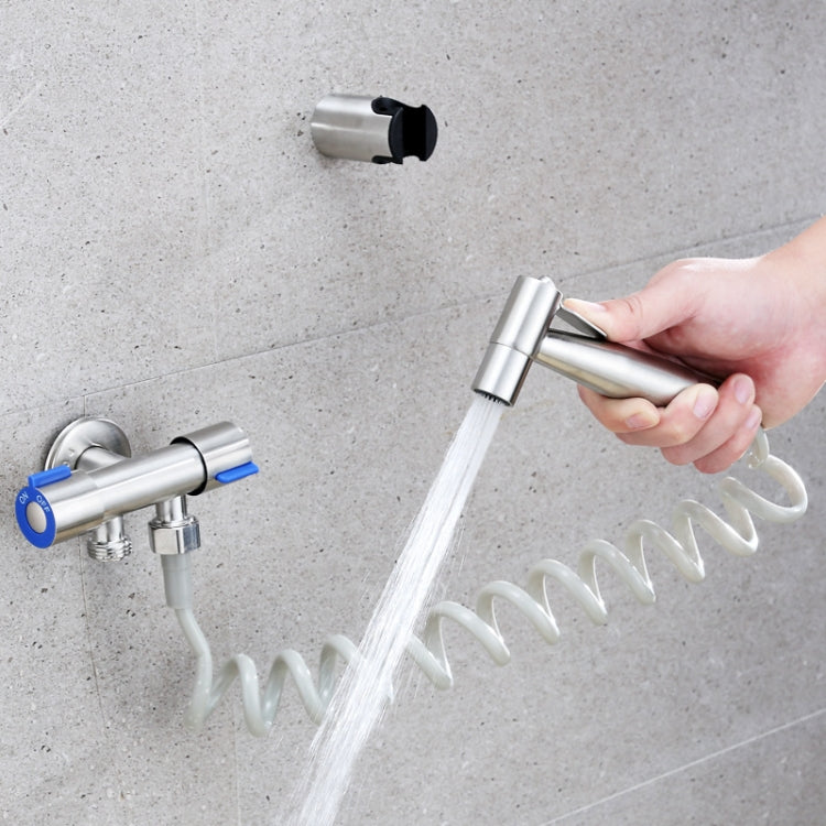 Stainless Steel One-In-Two-Out Multi-Function Three-Way Valve Faucet, Specification: Double 4-point Thread