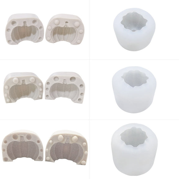 Halloween Three-Dimensional Pumpkin Cake DIY Scented Candle Silicone Mold, Specification: ZW-109