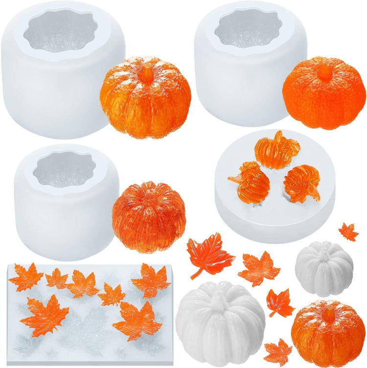 Halloween Three-Dimensional Pumpkin Cake DIY Scented Candle Silicone Mold, Specification: ZW-109