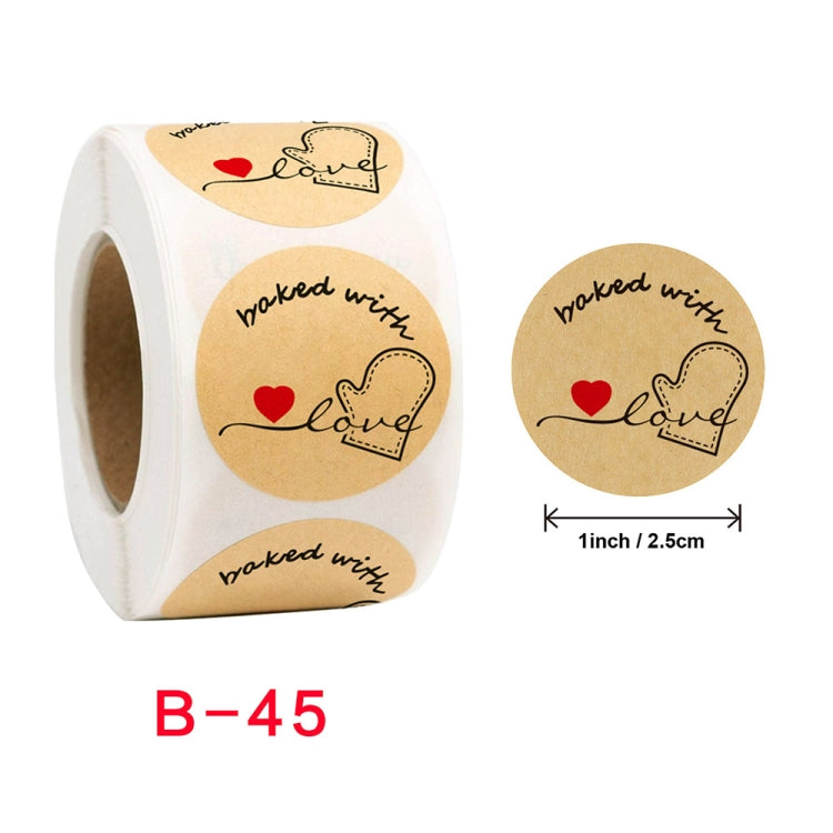Baked Cake Food Holiday Decoration Label Sticker, Size: 2.5cm / 1inch(B-45)