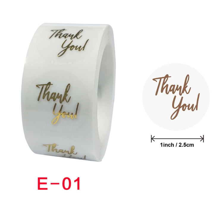 3 PCS Bronzing Thank You Baking Sticker Gift Decoration Label, Size: 2.5cm/1inch E-01
