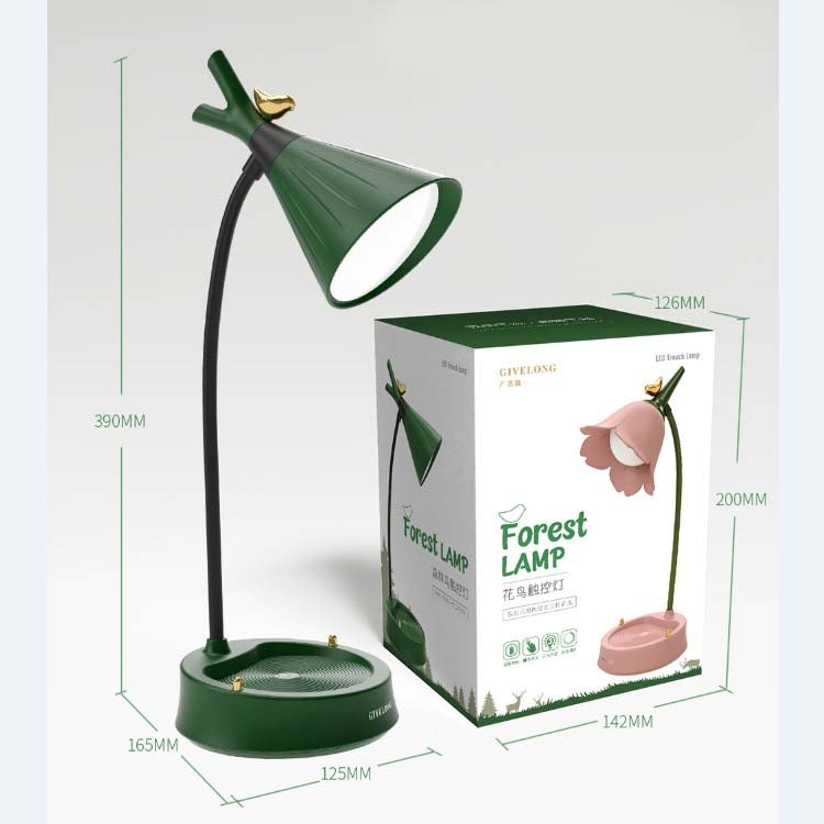 GIVELONG Forest Bird LED Touch Usb Table Lamp With Mobile Phone Holder Bedroom Bedside Night Light(GL363-2 Yellow)