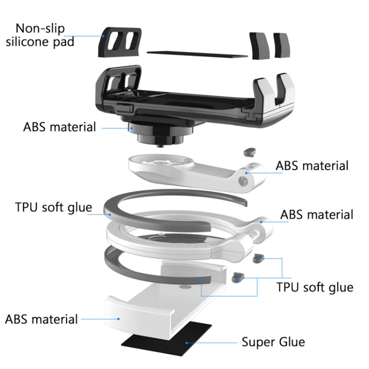 Two-in-one Multifunctional Wall-mounted Desktop Phone Computer Bracket(Black Chuck)