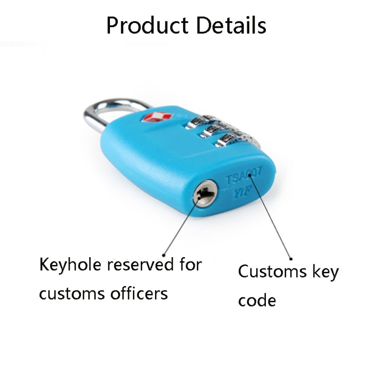 Customs Luggage Lock Overseas Travel Luggage Zipper Lock Plastic TSA Code Lock(Black)
