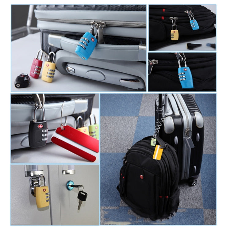 Customs Luggage Lock Overseas Travel Luggage Zipper Lock Plastic TSA Code Lock(Black)