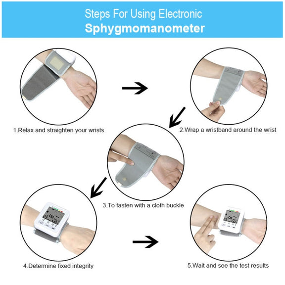 KWL-W01 Home Automatic Smart Wrist Electronic Sphygmomanometer, Style: English Without Voice(White)